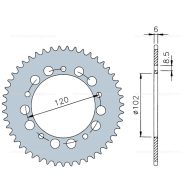 Lánckerék hátsó 420 47 fogas Aprilia RS 1999-2006