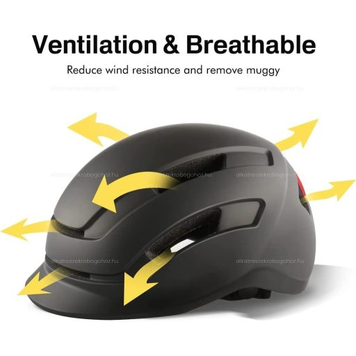 Bukósisak elektromos rollerhez beépített LED lámpával - L méret