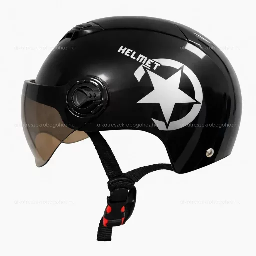 Bukósisak rollerhez L méret - fényes fekete