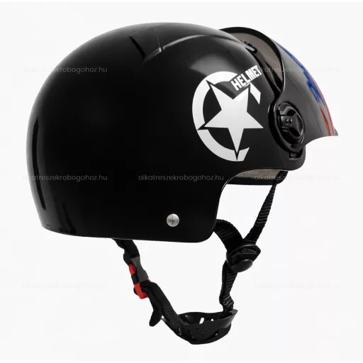 Bukósisak rollerhez L méret - fényes fekete