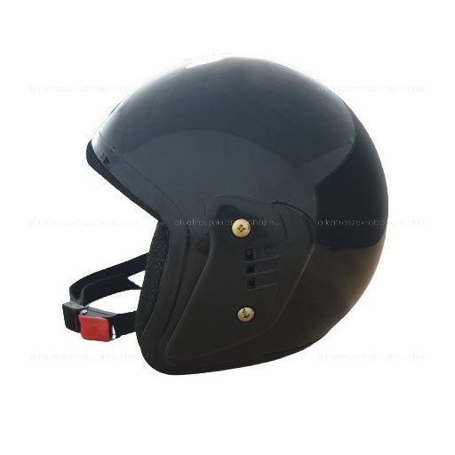 Nyitott bukósisak plexivel rollerhez- fényes fekete XL méret