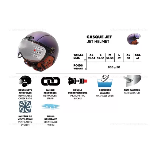 Bukósisak rollerhez Jet matt kék kaméleon M méret – elektromos roller bukósisak és védelem alkatrész, cikkszám: P14652