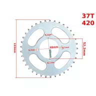 Hátsó lánckkerék 420 37 fogas 6mm ATV / Quad / Cross – P15565