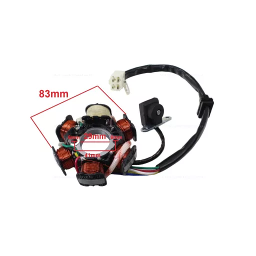 Gyújtás alaplap állórész 6 tekercses ATV / Quad 110 - 125ccm
