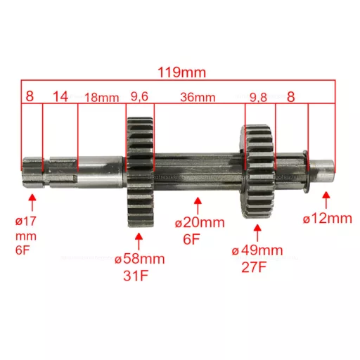 Váltótengely komplett 1+1 sebességes ATV / Quad 110 - 125ccm