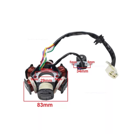 Gyújtás alaplap állórész 6 tekercses ATV / Quad 50 - 125ccm