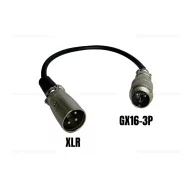   Töltő átalakító adapter GX16-3P papa csatlakozóról XLR papa csatlakozóra