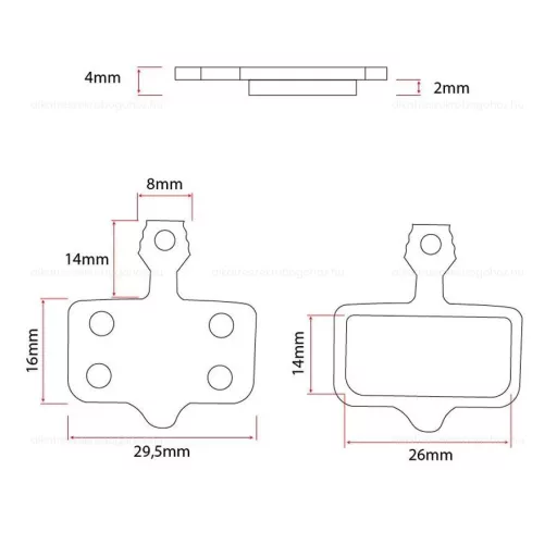 Fékbetét elektromos rollerhez Xiaomi Mi6 Max / Ultra gyanta 2 pár