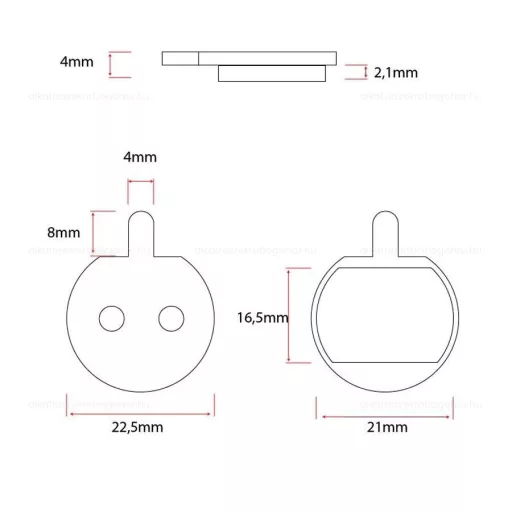 Fékbetét elektromos rollerhez Xiaomi M365 / Ninebot G30 gyanta 2 pár - 2. típus