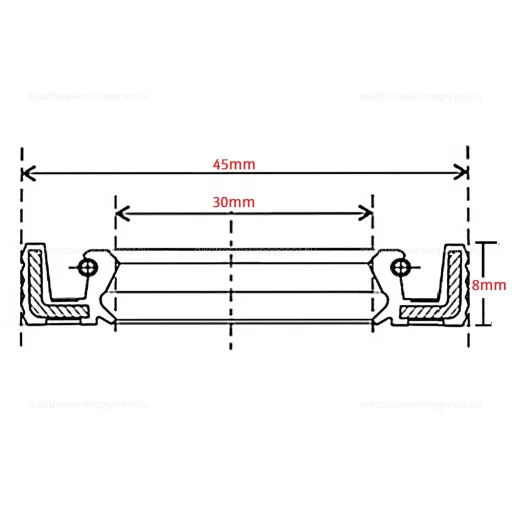 Jobb forgattyúház szimering ATV / Quad Linhai – 30x45x8mm