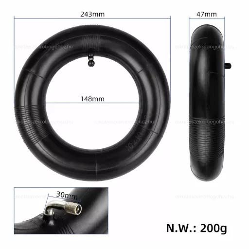 Belső gumi 10x3 (255x80) – 90° szelep KuKirin G2 Max / G2 Master