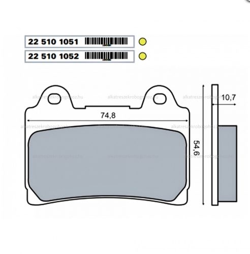 Fékbetét ( KEVLÁR ) YAMAHA FZ 50 / FZR 1000 RMS 1051