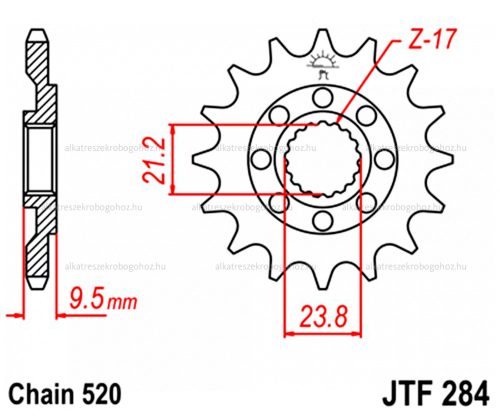 Lánckerék első JTF284SC 520 13 fogas