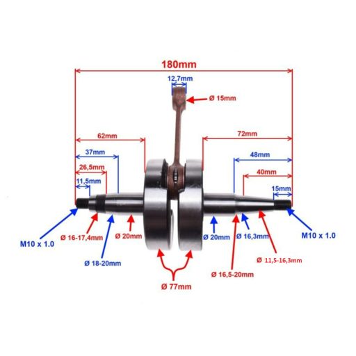 Főtengely DERBI SENDA D50B0 50cc 2006-tól
