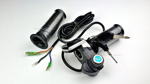 Gázkar töltöttség visszajelzővel és gyújtáskapcsolóval (skálás) - elektromos kerékpárhoz