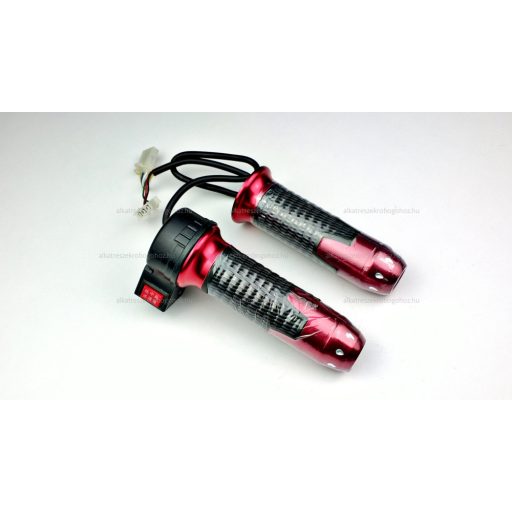 Gázkar sebességkapcsolós (piros) - elektromos kerékpárhoz