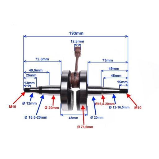Főtengely DERBI SENDA EBE050 50cc 2006-ig