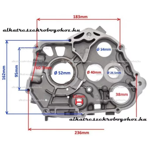 Motorblokk jobb oldali YX140
