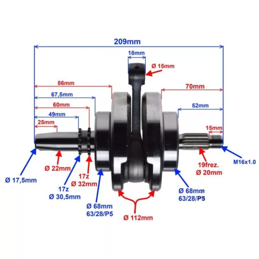 Főtengely YINGANG CB125 162FMJ